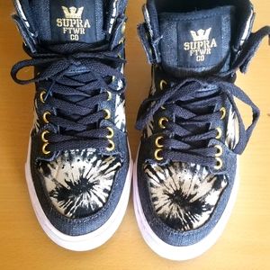 Supra Vaider Black/White/Gold Womens Sneakers